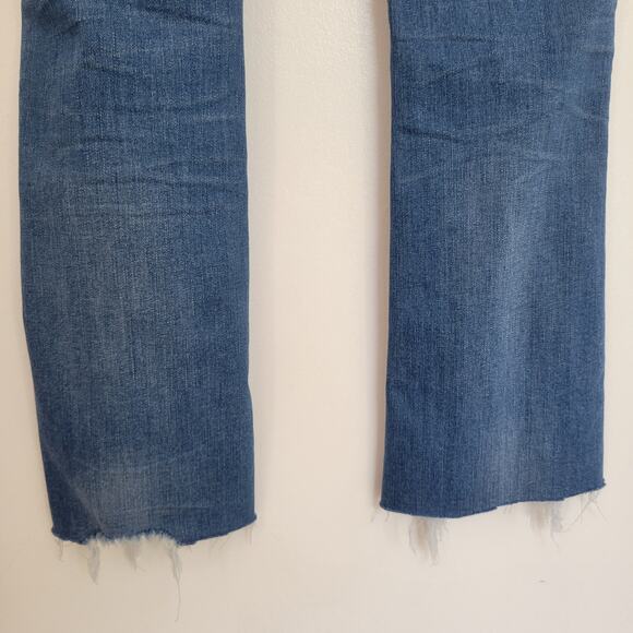Madewell Cali Demi Boot Jeans Cropped Bronson Destructed Chewed Hem Women 24 - Picture 9 of 12